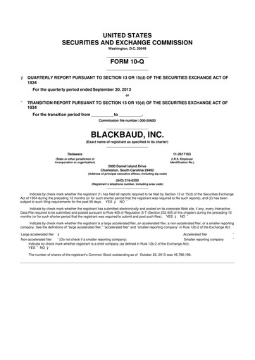 Thumbnail Blackbaud 10-Q Quarterly Report FY2013 