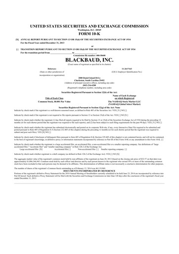 Thumbnail Blackbaud 10-K Annual Report 2013