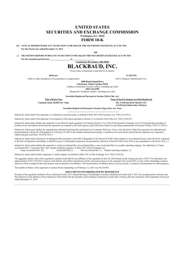 Thumbnail Blackbaud 10-K Annual Report 2014