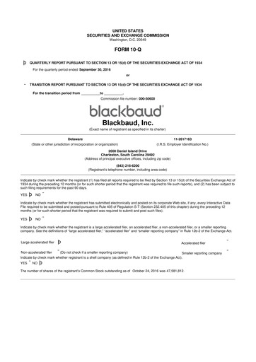 Thumbnail Blackbaud 10-Q Quarterly Report FY2016 