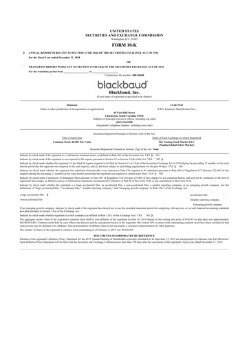 Thumbnail Blackbaud 10-K Annual Report 2018