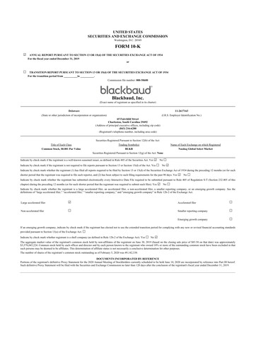 Thumbnail Blackbaud 10-K Annual Report 2019