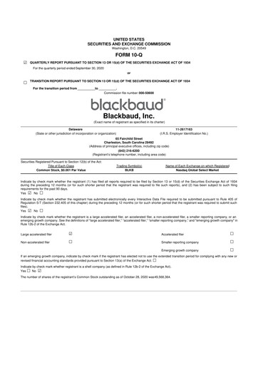 Thumbnail Blackbaud 10-Q Quarterly Report FY2020 