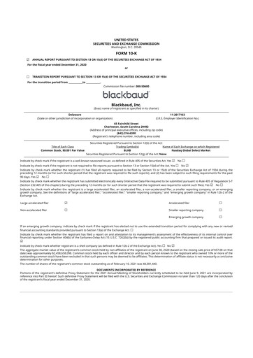 Thumbnail Blackbaud 10-K Annual Report 2020