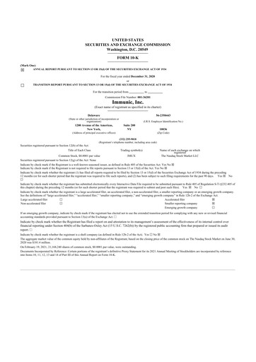 Thumbnail Immunic 10-K Annual Report 2020