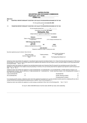 Thumbnail Immunic 10-Q Quarterly Report FY2022 