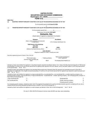 Thumbnail Immunic 10-Q Quarterly Report FY2024 