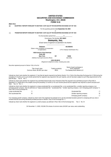 Thumbnail Immunic 10-Q Quarterly Report FY2025 