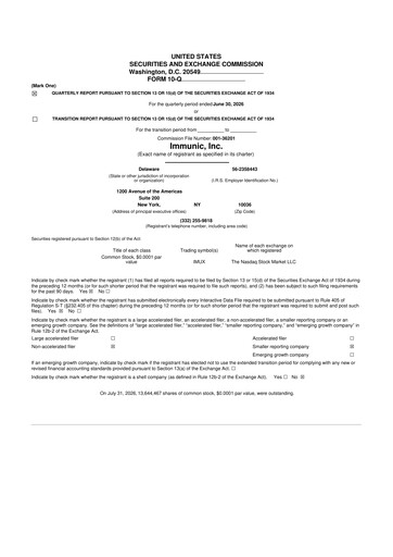 Vorschaubild Immunic 10-Q Quartalsbericht 2026 