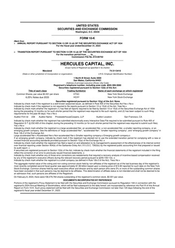 Thumbnail Hercules Capital
 10-K Annual Report 