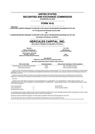 Thumbnail Hercules Capital
 10-Q Quarterly Report FY2026 