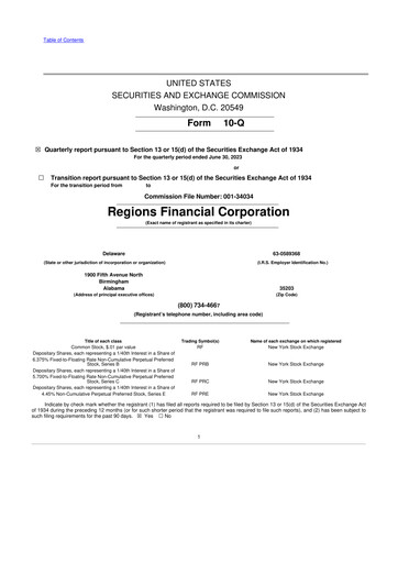 Thumbnail Regions Financial
 10-Q Quarterly Report FY2023 