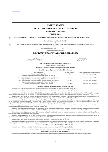 Thumbnail Regions Financial
 10-K Annual Report 2023