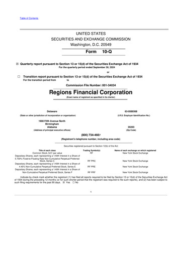 Thumbnail Regions Financial
 10-Q Quarterly Report FY2024 