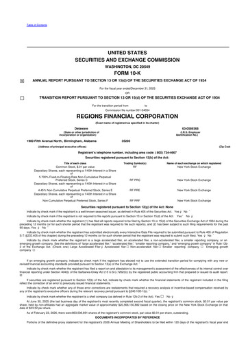 Thumbnail Regions Financial
 10-K Annual Report 2025