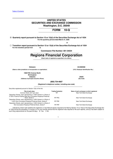 Thumbnail Regions Financial
 10-Q Quarterly Report FY2026 