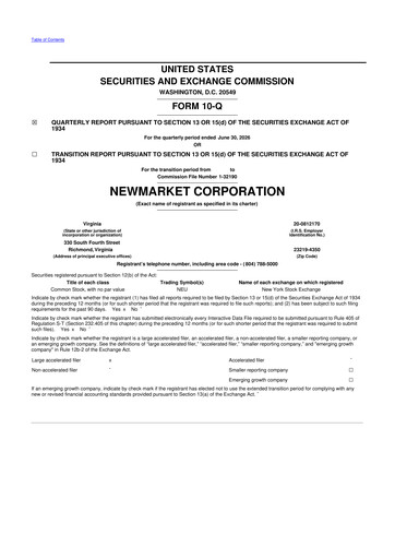 Thumbnail NewMarket Corp 10-Q Quarterly Report FY2026 