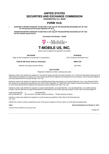 Thumbnail T-Mobile US 10-Q Quarterly Report FY2013 