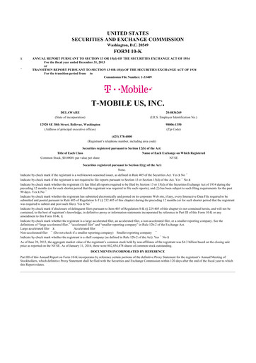 Thumbnail T-Mobile US 10-K Annual Report 2013