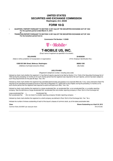 Thumbnail T-Mobile US 10-Q Quarterly Report FY2015 