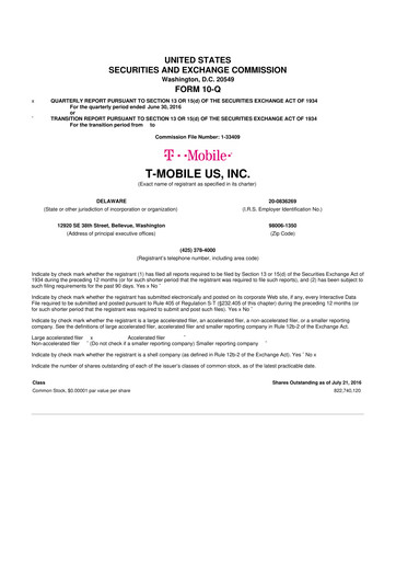 Thumbnail T-Mobile US 10-Q Quarterly Report FY2016 