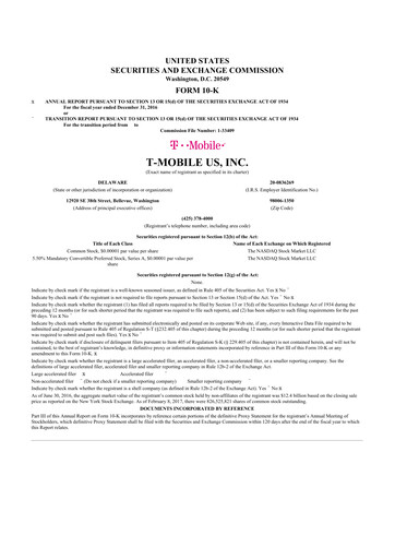 Thumbnail T-Mobile US 10-K Annual Report 2016