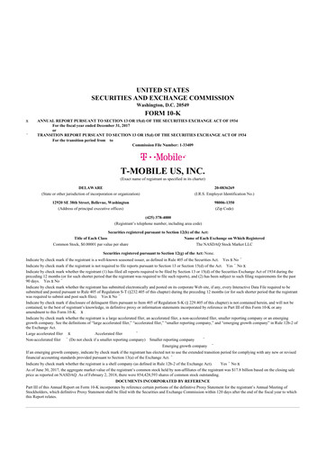 Thumbnail T-Mobile US 10-K Annual Report 2017