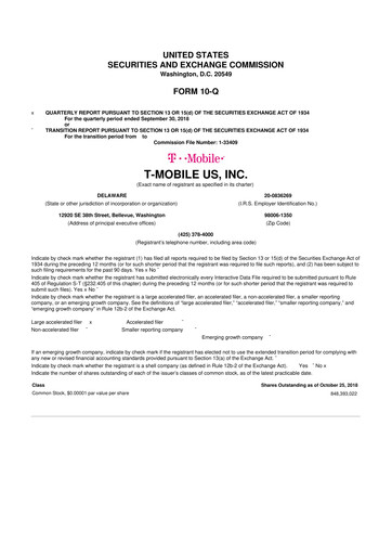Thumbnail T-Mobile US 10-Q Quarterly Report FY2018 