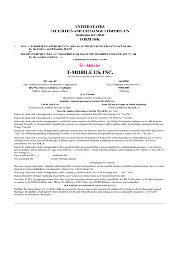 Thumbnail T-Mobile US 10-K Annual Report 2018