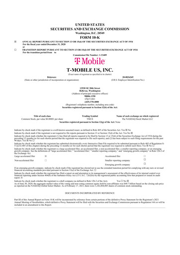 Thumbnail T-Mobile US 10-K Annual Report 2020
