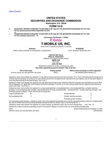 Thumbnail T-Mobile US 10-Q Quarterly Report FY2021 