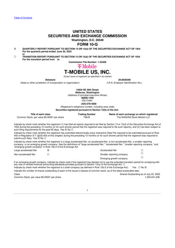 Thumbnail T-Mobile US 10-Q Quarterly Report FY2022 