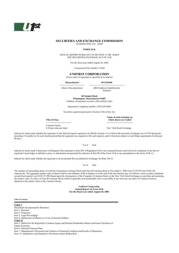 Thumbnail UniFirst 10-K Annual Report 