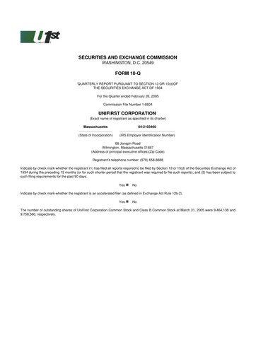 Vorschaubild UniFirst 10-Q Quartalsbericht  