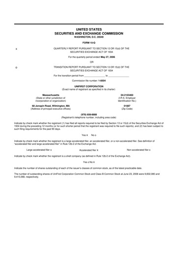 Vorschaubild UniFirst 10-Q Quartalsbericht  