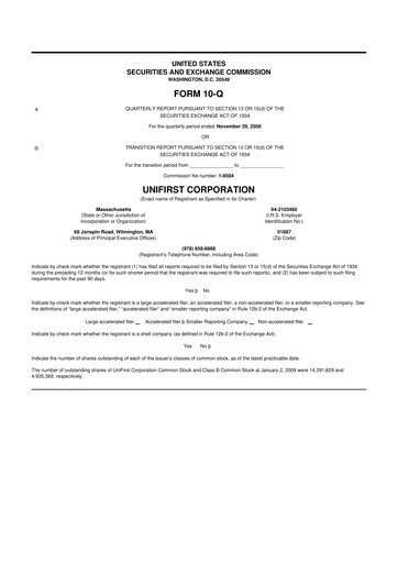 Vorschaubild UniFirst 10-Q Quartalsbericht  