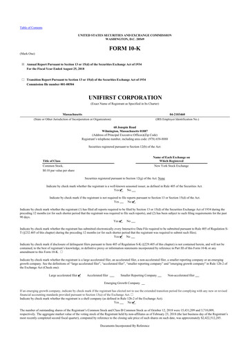 Thumbnail UniFirst 10-K Annual Report 2018