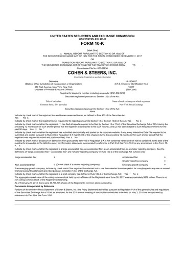 Thumbnail Cohen & Steers 10-K Annual Report 2017