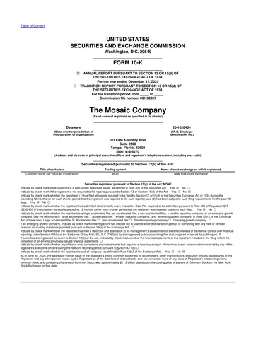 Thumbnail The Mosaic Company 10-K Annual Report 2025
