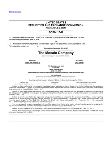 Thumbnail The Mosaic Company 10-Q Quarterly Report FY2026 
