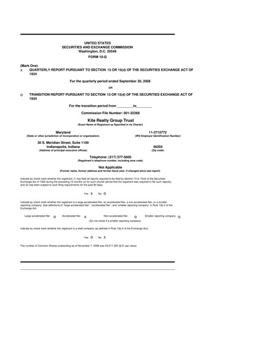 Thumbnail Kite Realty 10-Q Quarterly Report FY 