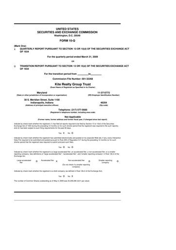 Thumbnail Kite Realty 10-Q Quarterly Report FY 