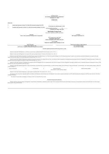 Thumbnail Kite Realty 10-K Annual Report 2011