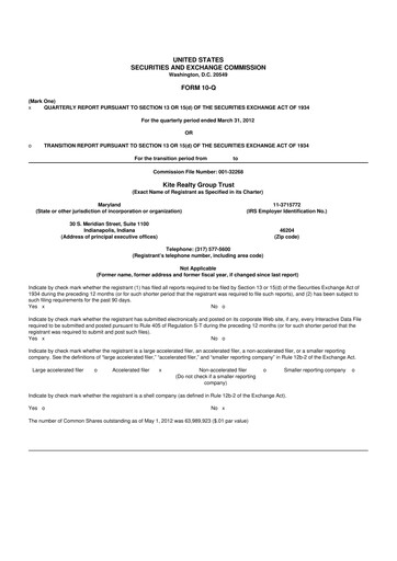 Thumbnail Kite Realty 10-Q Quarterly Report FY2012 