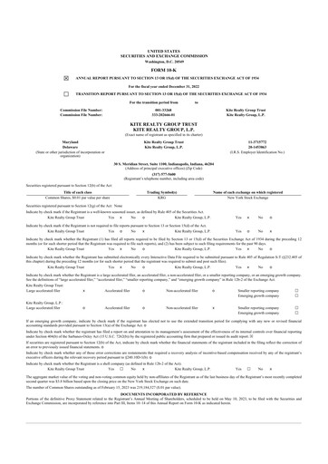 Thumbnail Kite Realty 10-K Annual Report 