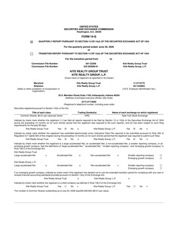 Thumbnail Kite Realty 10-Q Quarterly Report FY2026 