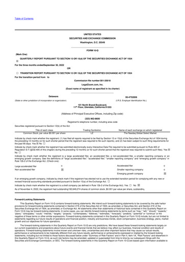 Thumbnail LegalZoom 10-Q Quarterly Report FY2022 