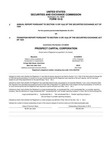 Thumbnail Prospect Capital 10-Q Quarterly Report FY 