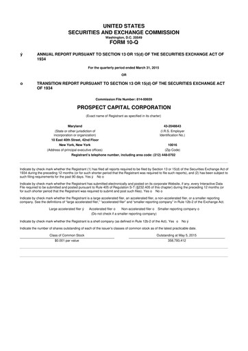 Thumbnail Prospect Capital 10-Q Quarterly Report FY 