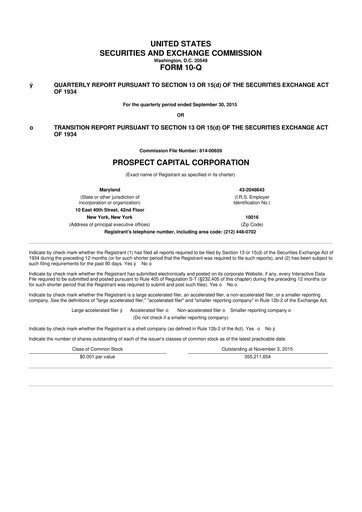 Thumbnail Prospect Capital 10-Q Quarterly Report FY 